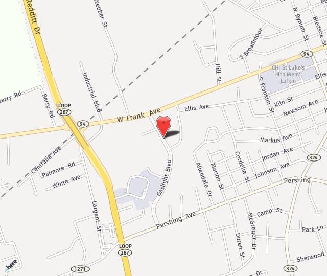Location Map: 209 Gaslight Blvd Lufkin, Texas 75904